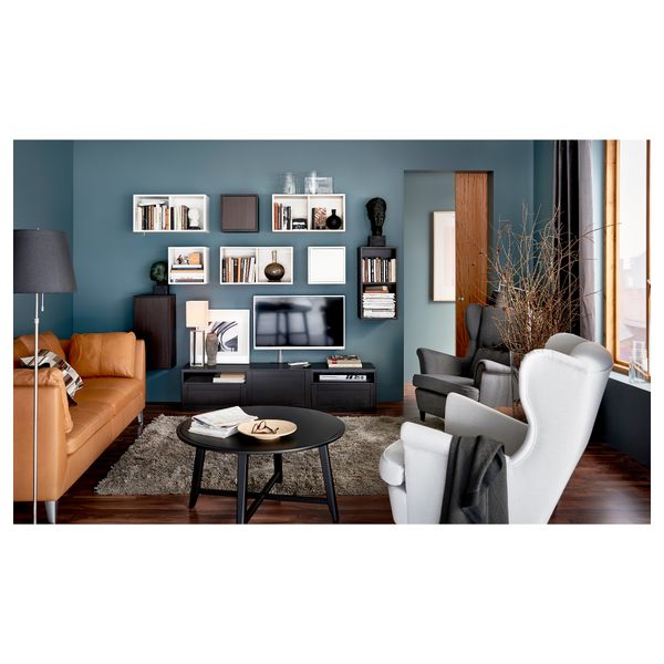 Навесной шкаф с 1 дверцей ВЭЛЬЕ, коричневый (35x35 см) - схема-чертеж с размерами