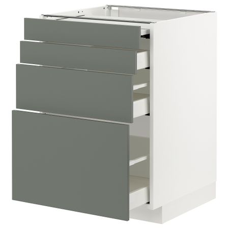 Напольный шкаф с выдвижной панелью, 3 ящиками, 60x60 cm IKEA METOD МЕТОД, MAXIMERA МАКСИМЕРА 194.330.13