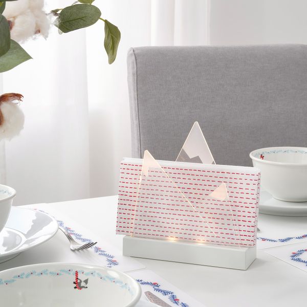 Светодиодная салфетница, с батарейным питанием белый IKEA ВИНТЕРФЕСТ 404.362.84 - схема-чертеж с размерами