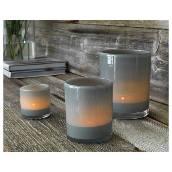 Набор подсвечников, 3 штуки БЛЭНДАНДЕ, серый - схема-чертеж с размерами