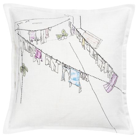 Чехол на подушку, белый розовый/ручная работа 50x50 см IKEA LOKALT ЛОКАЛЬТ 704.994.92