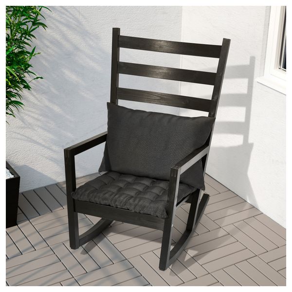 Кресло-качалка, для дома/улицы ВЭРМДЭ, черно-коричневый черный черно-коричневая морилка - фото 4