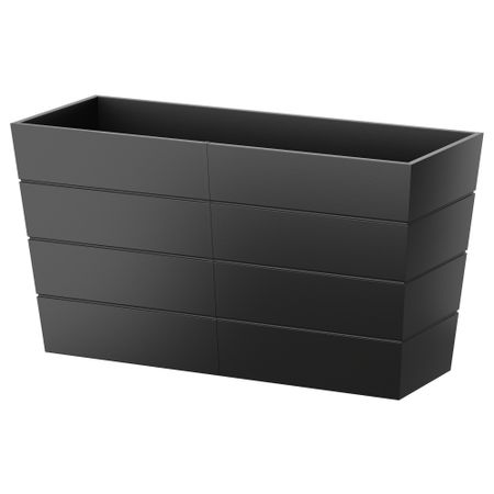 Горшок цветочный ГРЭСЕТ, для сада, черный (72x25 см)
