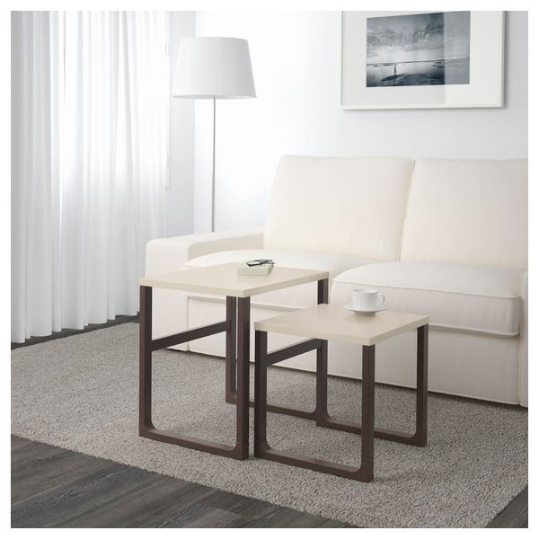 Комплект столов, 2 шт РИССНА, бежевый - фото 2