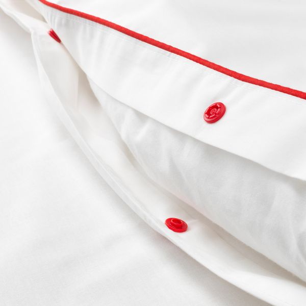 Пододеяльник и 2 наволочки, белый, красный 200x200/50x70 см IKEA KUNGSBLOMMA КУНГСБЛОММА 504.231.63 - фото 6