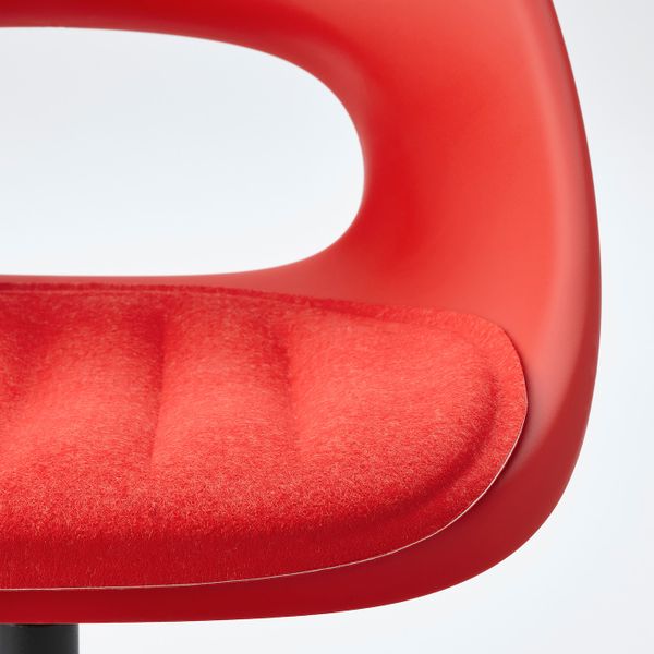Рабочее кресло c подушкой, красный/черный IKEA ELDBERGET ЭЛДБЕРГЕТ / MALSKÄR МАЛЬСКЭР 093.319.15 - фото 4