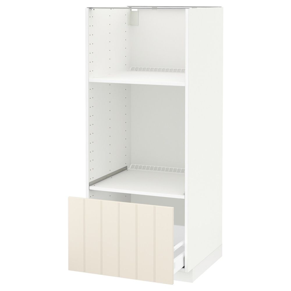 Высокий шкаф с ящиком для духовки/СВЧ, белый/Хитарп белый с оттенком 60x60x140 см IKEA METOD МЕТОД / MAXIMERA МАКСИМЕРА - фото 1