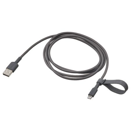Кабель USB-A–lightning, темно-серый, 1.5 м IKEA LILLÅNGEN ЛИЛЛОНГЕНHULT ЛИЛЛЬХУЛЬТ 405.811.05