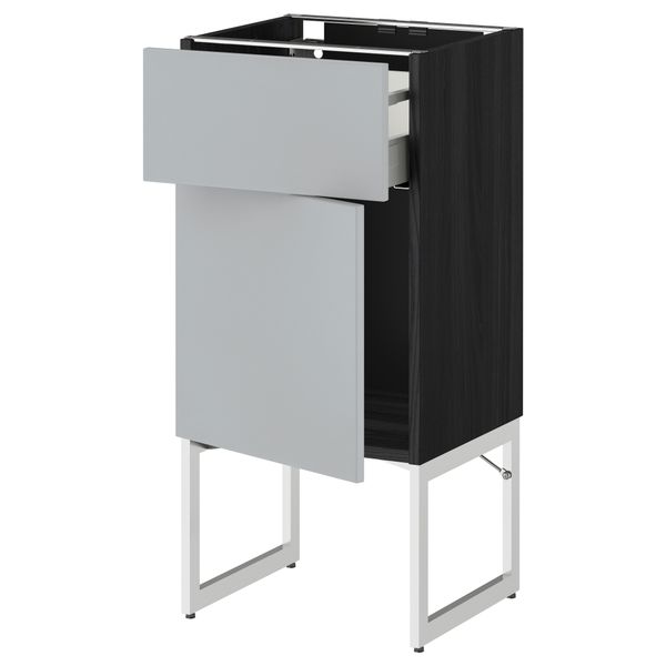 Напольный шкаф с ящиком, дверью МЕТОД / МАКСИМЕРА, черный, Веддинге серый - схема-чертеж с размерами