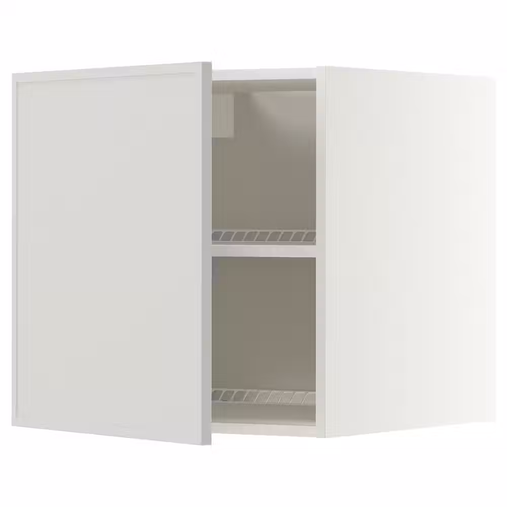 METOD Верхний шкаф д/холодильн/морозильн - белый/Aspudden светло-серый 60x60 см - фото 1