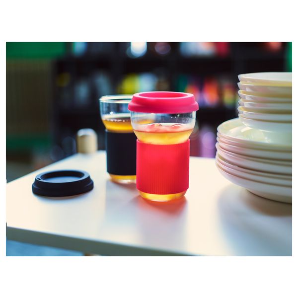 Кружка+крышка ИКЕА ПС 2017, темно-синий (0.4 л) - схема-чертеж с размерами