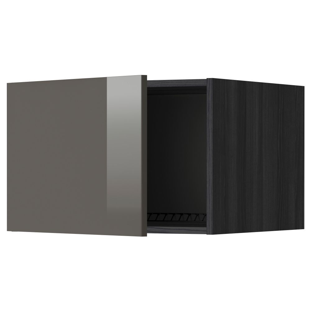 Верхний шкаф на холодильник, морозильник МЕТОД, черный, Рингульт серый - схема-чертеж с размерами