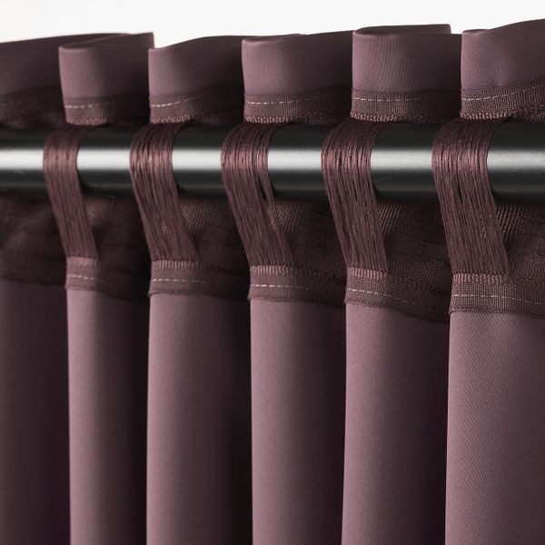 Гардины, блокирующие свет, 2 шт., сиреневый 145x300 см IKEA MAJGULL МАЙГУЛЛ 103.486.27 - фото 2