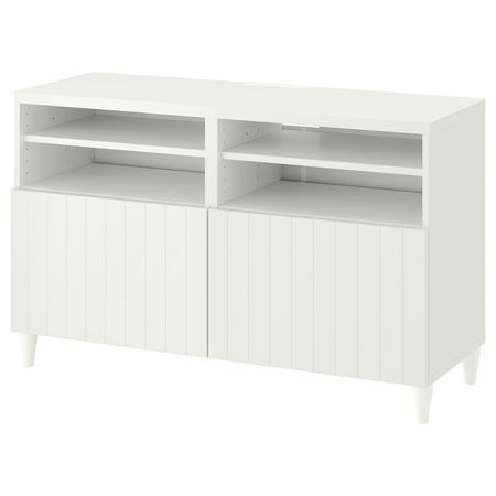 Тумба под ТВ, с дверцами, белый/СУТТЕРВ/КАББАРП белый 120x42x74 см IKEA BESTÅ БЕСТО 193.845.50