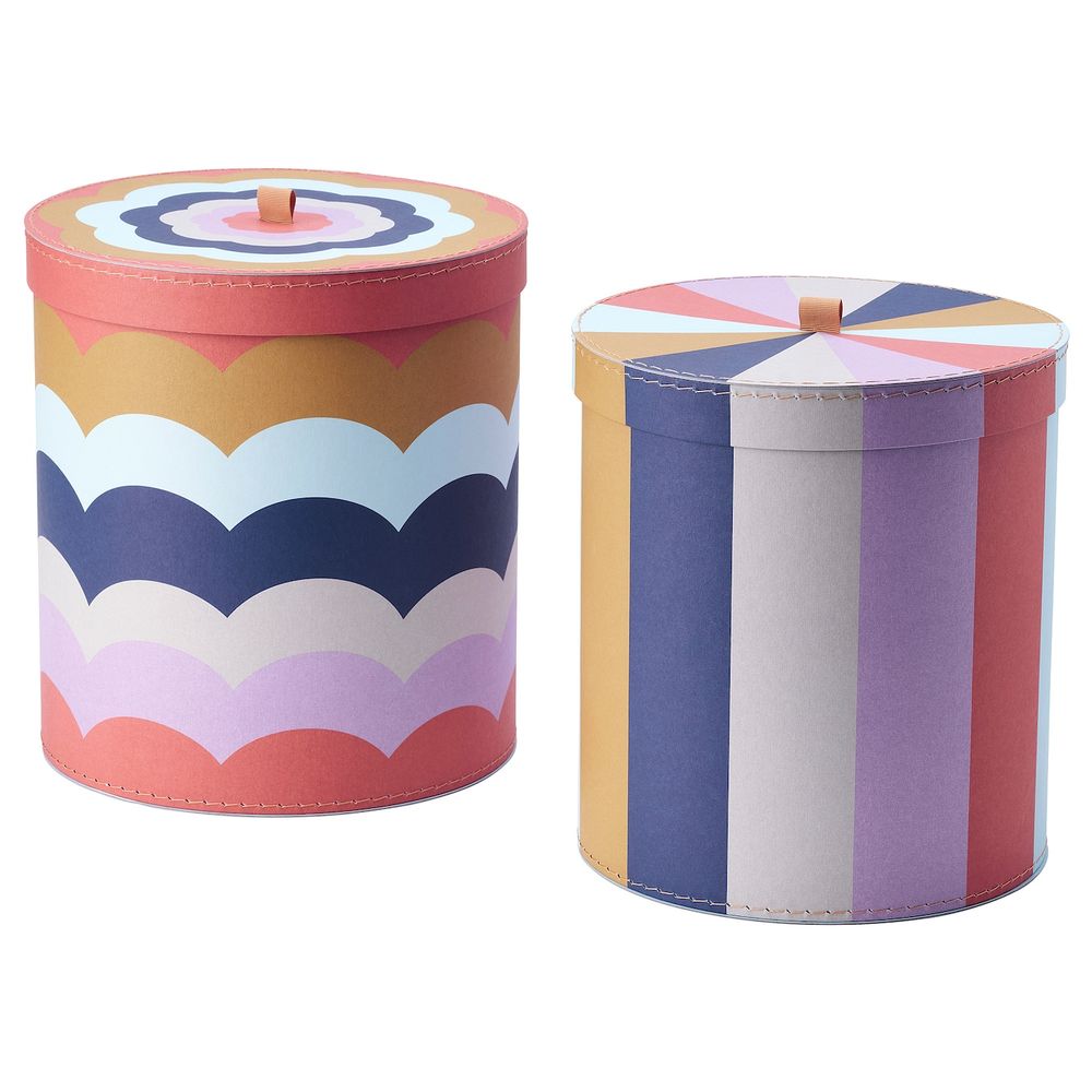 Декоративная коробочка, 2 шт., разноцветный IKEA ИЛЛБАТТИНГ 804.679.71 - фото 1