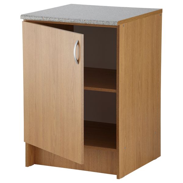 Напольный шкаф с дверью АЛЬБРУ, под дуб (60x89 см) - схема-чертеж с размерами