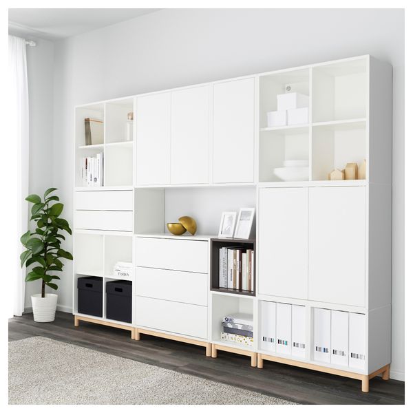 Комбинация шкафов с ножками ЭКЕТ, белый, темно-серый (245x35x185 см) - фото 2