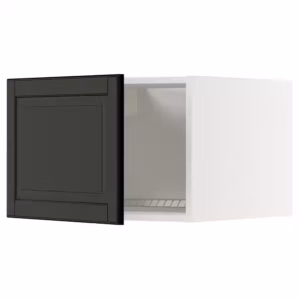 METOD Верхний шкаф д/холодильн/морозильн - белый/Bodbyn чёрный 60x40 см - фото 1