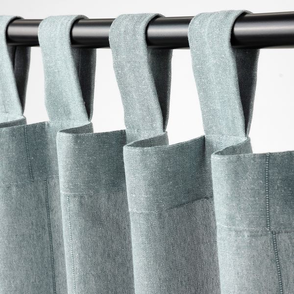 Гардины с прихватом, 2 шт., 140x300 см, серо-бирюзовый IKEA LEN ЛЕНDA ЛЕНДА 704.981.81 - фото 4