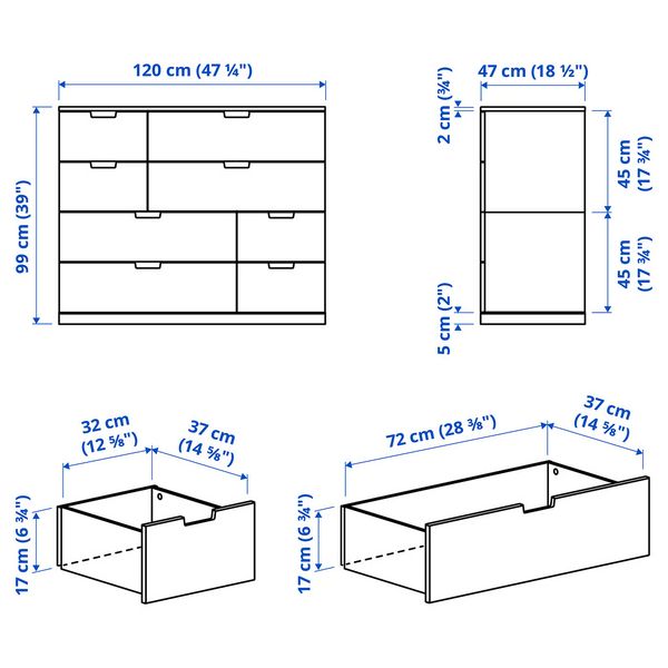 IKEA, дополнительный ракурс - схема-чертеж с размерами