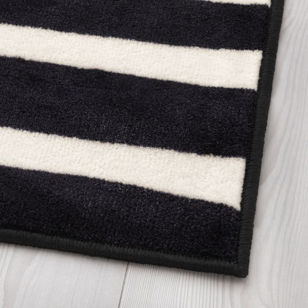 Ковер, короткий ворс, зебра/в полоску 133x133 см IKEA URSKOG УРСКОГ 703.939.09 - фото 3
