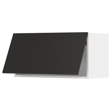 METOD Горизонтальный навесной шкаф - белый/Nickebo матовый антрацит 80x40 см