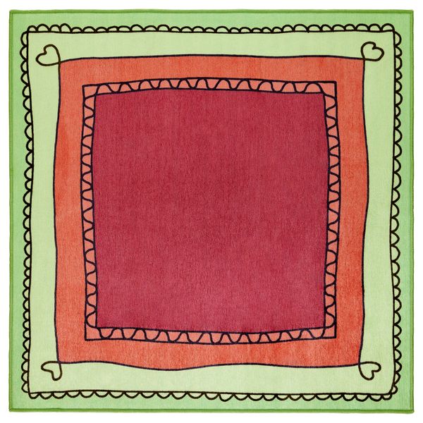 Ковер ВЭНСКАПЛИГ, темно-красный, зеленый (133x133 см) - фото 1