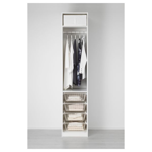 Гардероб ПАКС, белый, Танем белый (50x60x236 см) - схема-чертеж с размерами