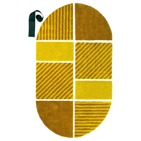 Ковер, короткий ворс СЬЕЛЬВСТЭНДИГ, желтый (148x259 см) - фото 1