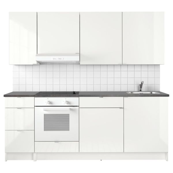 Кухня, глянцевый, белый 220x61x220 см IKEA KNOXHULT КНОКСХУЛЬТ 993.053.56 - фото 2