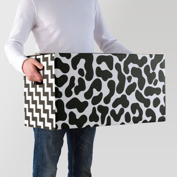 Упаковочная коробка, белый/черный, 66x33x35 см IKEA ОМБЮТЕ 104.466.42 - фото 3