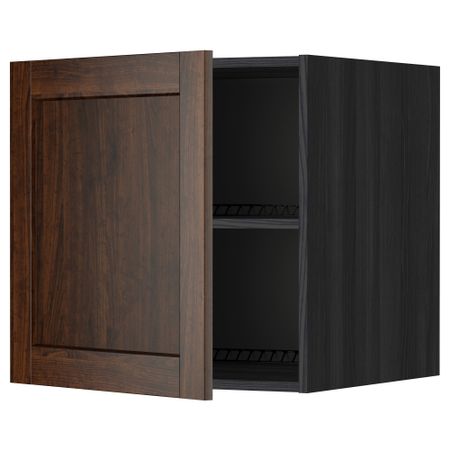 Верхний шкаф на холодильник, морозильник МЕТОД, черный, Эдсерум коричневый