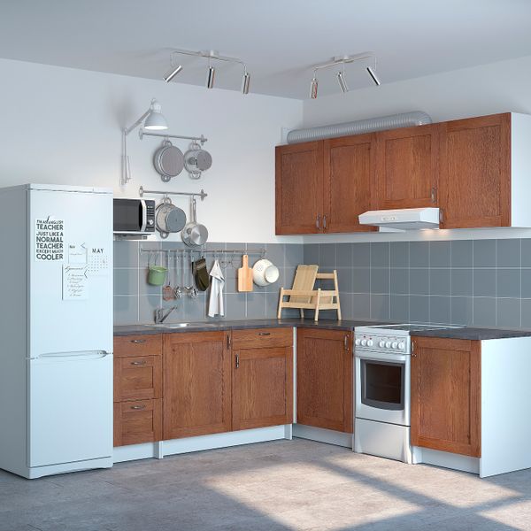 Кухня, под коричневый мореный ясень 220x240x220 см IKEA KNOXHULT КНОКСХУЛЬТ 394.177.81 - фото 2