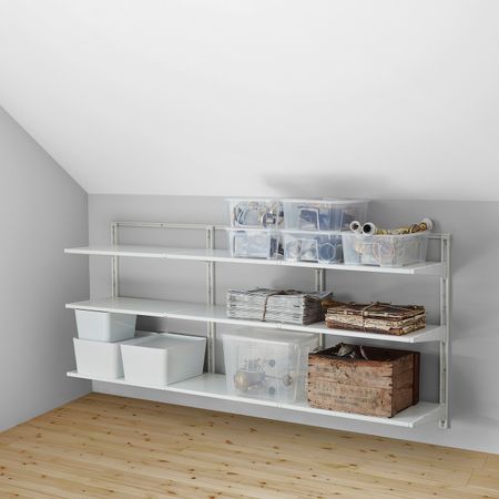 Настенная шина/полки, белый 190x41x87 см IKEA АЛЬГОТ 692.303.34