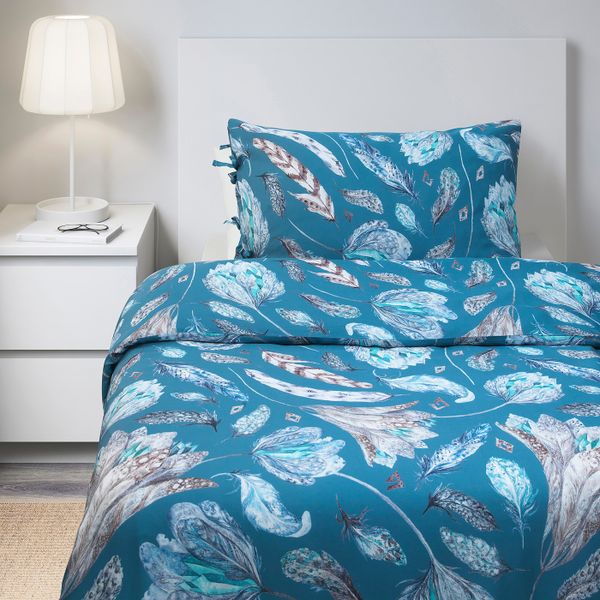 Пододеяльник и наволочка, разноцветный 150x200/50x70 см IKEA KRYDDSALVIA КРЮДДСАЛЬВИА 604.309.69 - фото 4