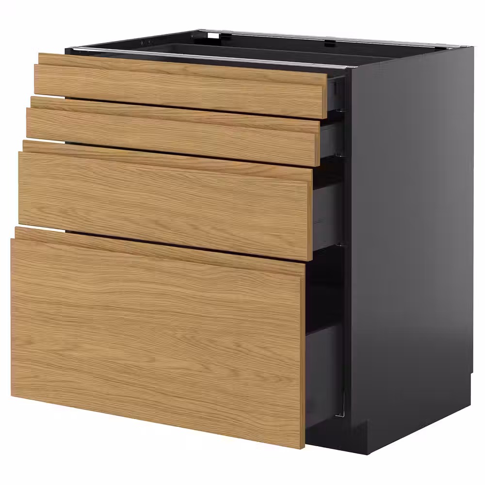 METOD / KNIVSHULT Напольный шкаф 4 фасада/4 ящика - фото 1