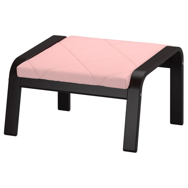 Табурет для ног ПОЭНГ, черно-коричневый, Эдум розовый - фото 1