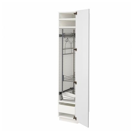 Высокий шкаф с отделением для аксессуаров для уборки, 40x60x200 cm IKEA METOD МЕТОД, MAXIMERA МАКСИМЕРА 294.093.38