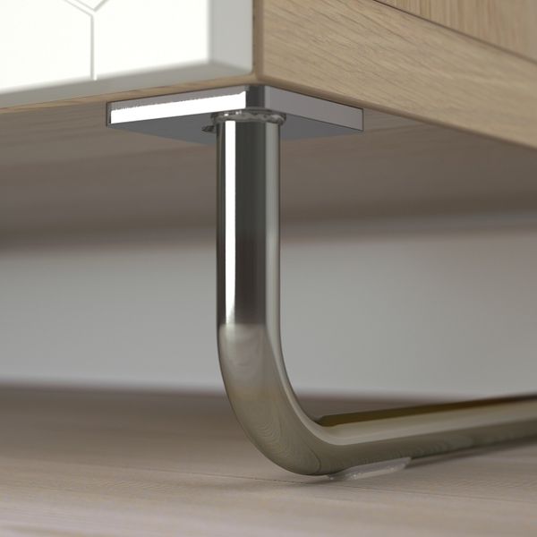 Комбинация для хранения с дверцами, под беленый дуб/вассвикен/суларп белый 120x40x74 см IKEA БЕСТО 092.669.48 - схема-чертеж с размерами