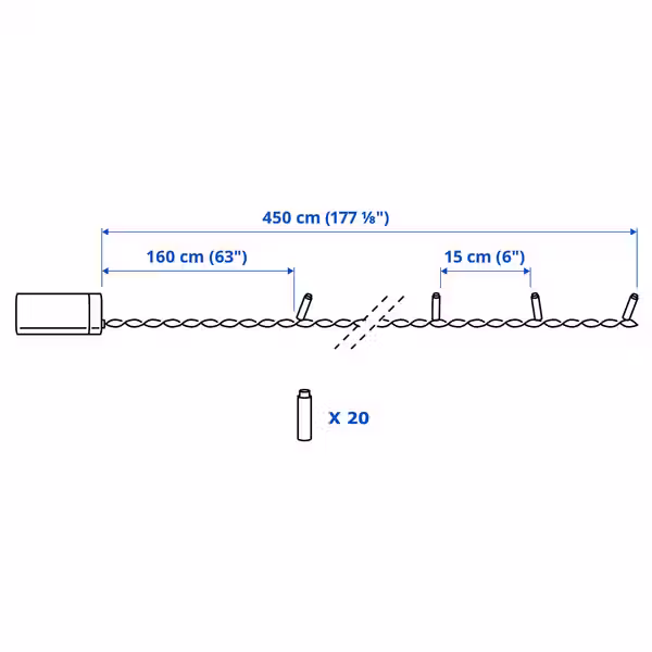 IKEA в интерьере - схема-чертеж с размерами