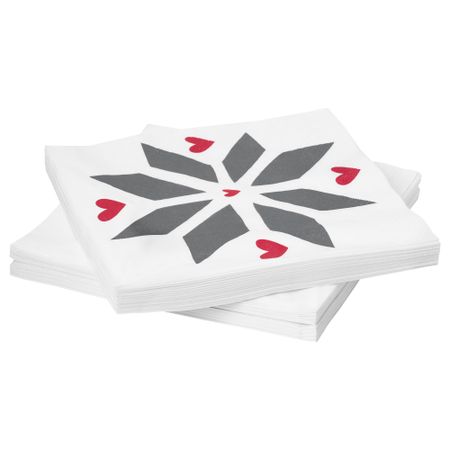 Салфетка бумажная ВИНТЕР 2017, белый, серый (33x33 см)