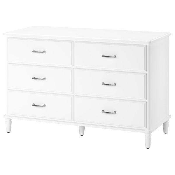Комод с 6 ящиками, белый 127x81 см IKEA TYSSEDAL ТИССЕДАЛЬ 703.686.22 - фото 1