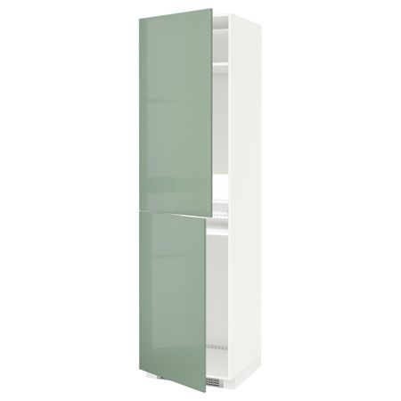 Высокий шкаф для холодильник/мороз, белый, Калларп светло-зеленый, 60x60x220 см IKEA МЕТОД 692.987.29