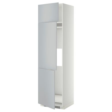 Высокий шкаф для холодильника или морозильника, с 3 дверями МЕТОД, белый, Веддинге серый