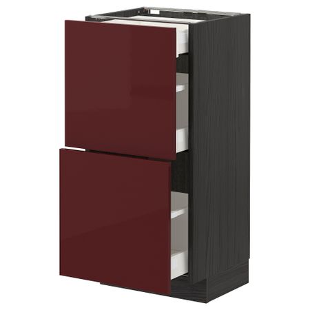 Напольный шкаф, 2 фасада, 3 ящика, 40x37 cm IKEA METOD МЕТОД, MAXIMERA МАКСИМЕРА 393.280.49
