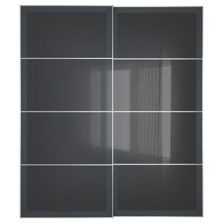 Пара раздвижных дверей УГГДАЛЬ, серое стекло