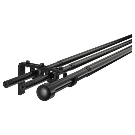 Тройной гардинный карниз,комбинация, черный 210-385 см IKEA HUGAD ХУГАД / RÄCKA РЭККА 293.262.01