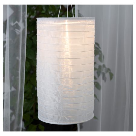 Подвесной светильник на солнечн батарея СОЛВИДЕН, в форме трубки белый (28 см)