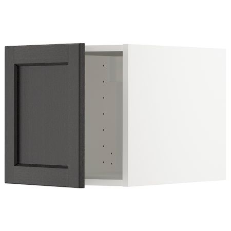 Верхний шкаф, белый/Лерхюттан черная морилка 40x40 см IKEA METOD МЕТОД 892.584.16