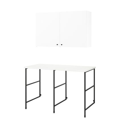 Комбинация для хранения, антрацит, белый, 139x63.5x90.5 см IKEA BEGIVENHET БЕГИВЕНХЕТ 294.774.74